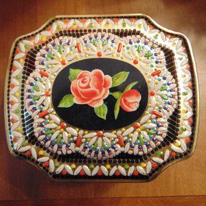 Vintage Decorative Tin Can, Made in England, 1977